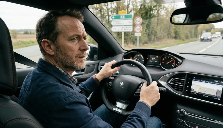 Conducteur inquiet avec embrayage HS et moteur qui monte dans les tours