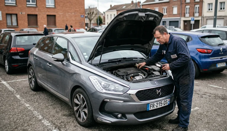 DS5 modèle à éviter avec capot ouvert montrant un problème de fiabilité moteur