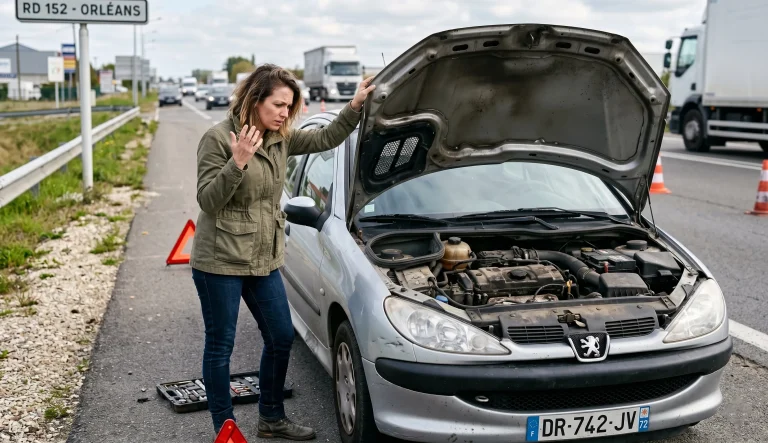 panne voiture occasion après achat chez un professionnel capot ouvert