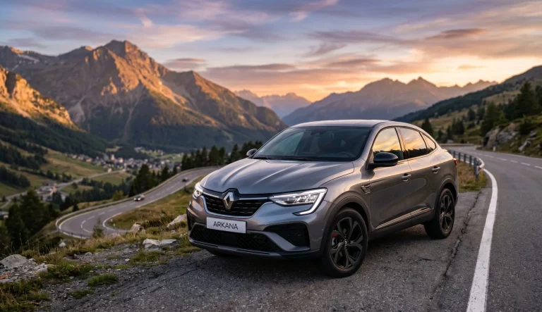 Renault Arkana SUV coupé design extérieur sur route de montagne