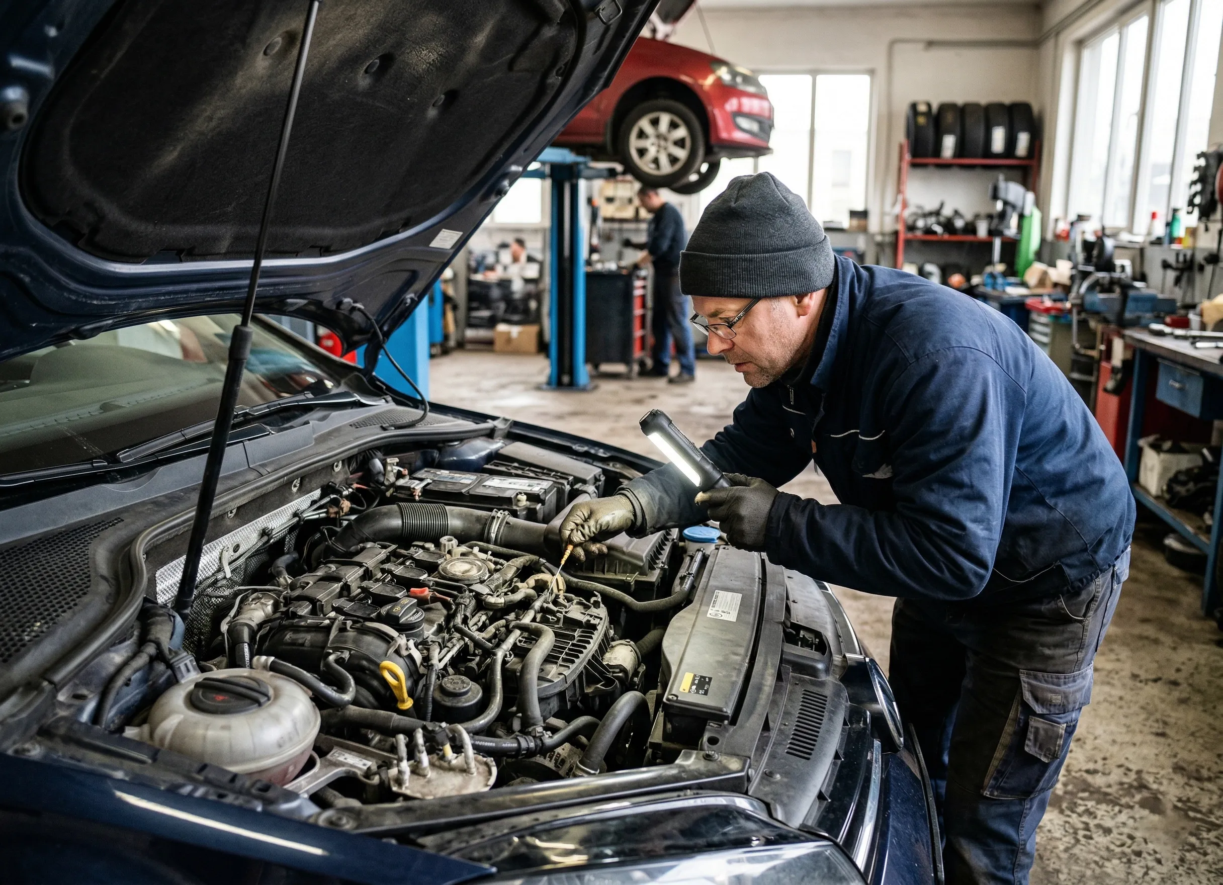 Inspection moteur Peugeot occasion avant achat avec contrôle visuel sous le capot